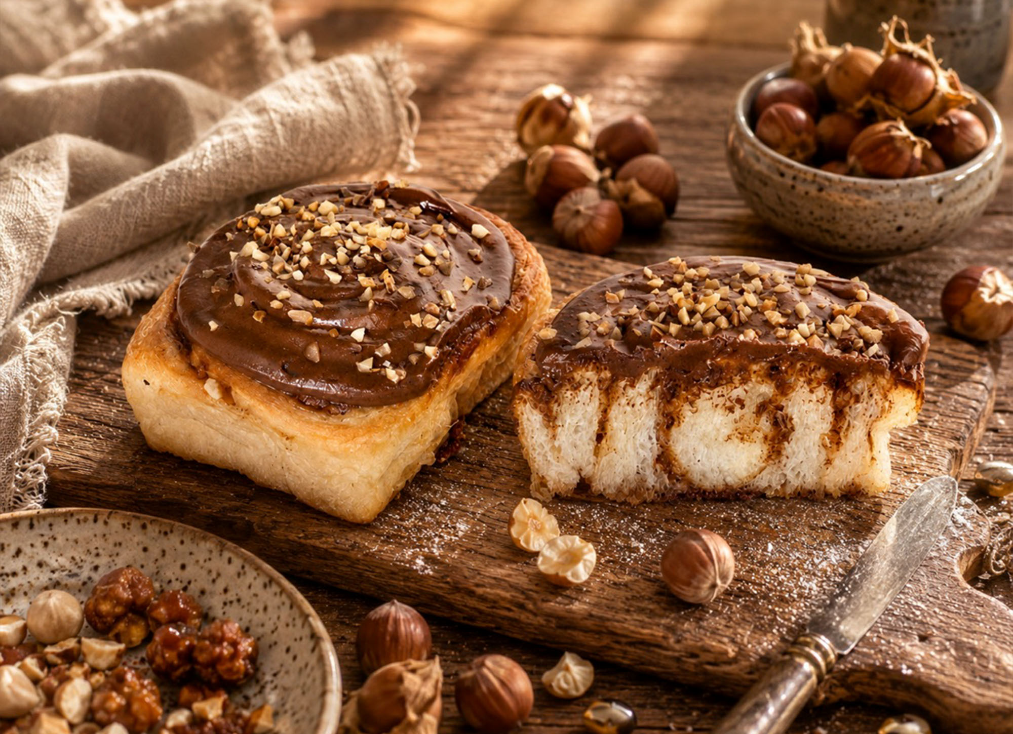 Улитка кремовая с ореховой начинкой