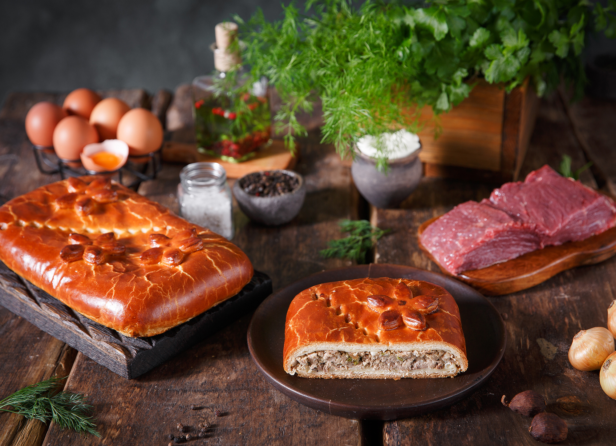Пирог "Акуловский" с мясом